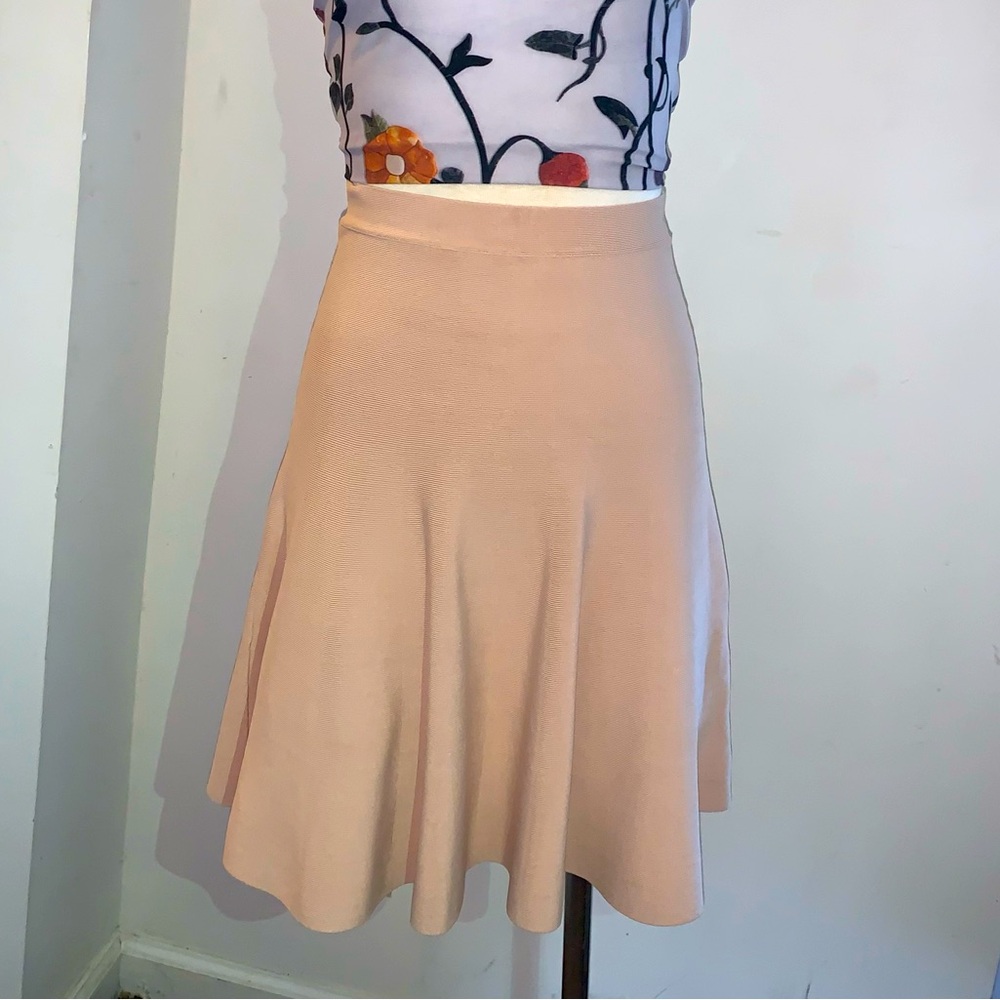 BCBGMAxazria Tan A Line High Waist Skirt Size S